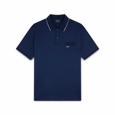 Paul & Shark Polo In Cotone Perlé Con Taschino In Blu