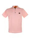 Paul & Shark Cotton Piqué Polo With Iconic Badge In Nude & Neutrals