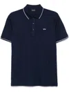 Paul & Shark 3-buttons Cotton Polo Shirt With Metal Logo In Blue