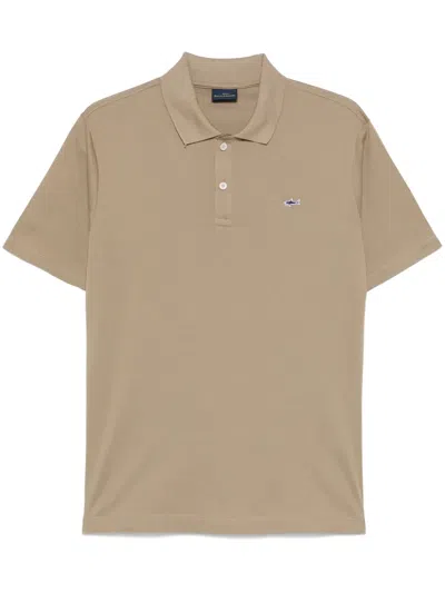 Paul & Shark Piqué Cotton Polo Shirt In Green