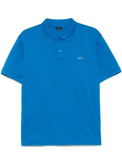 Paul & Shark Short-sleeved Cotton Polo Shirt For Casual Style In Blue