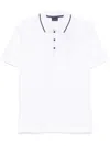 Paul & Shark Double Piqué Cotton Polo With Striped Details In White