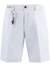 Paul & Shark Cotton And Linen Bermuda-shorts In Blue