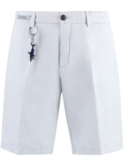 Paul & Shark Cotton And Linen Bermuda-shorts In Light Blue