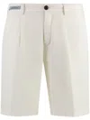 Paul & Shark Cotton And Linen Bermuda-shorts In Neutrals