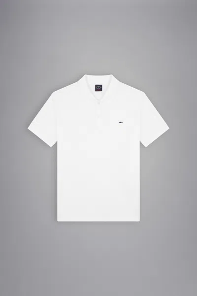 Paul & Shark Cotton Piqué Polo Shirt In Bianco