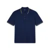 Paul & Shark Polo In Cotone Fine Piqué Con Profili A Contrasto In Blu-oro