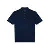 Paul & Shark Polo In Cotone Fine Piqué Con Dettagli In Lino In Blu