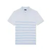 Paul & Shark Polo In Fresco Cotone Con Dettagli In Lino In Bianco-azzurro
