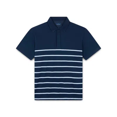 Paul & Shark Polo In Fresco Cotone Con Dettagli In Lino In Blu-azzurro