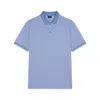 Paul & Shark Polo In Jaspé Piqué Cotton With Striped Pattern In Avio - Bianco