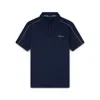 Paul & Shark 3-buttons Cotton Polo Shirt With Metal Logo In Blu