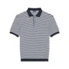 Paul & Shark Polo In Fresco Cotone Con Profili A Contrasto In Bianco-blu
