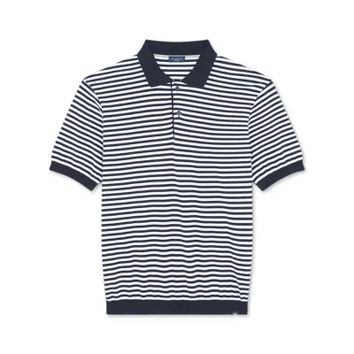 Paul & Shark Polo In Fresco Cotone Con Profili A Contrasto In Bianco-blu