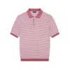 Paul & Shark Polo In Fresco Cotone Con Profili A Contrasto In Bianco-rosso Rosato