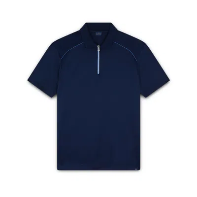 Paul & Shark Polo Shirt In Pearl Cotton With Bicolor Zip In Blu