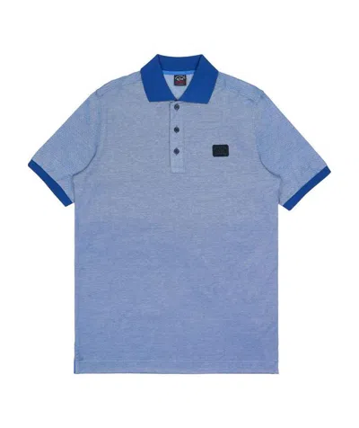 Paul & Shark Polo Shirt With Logo Sticker In Blue