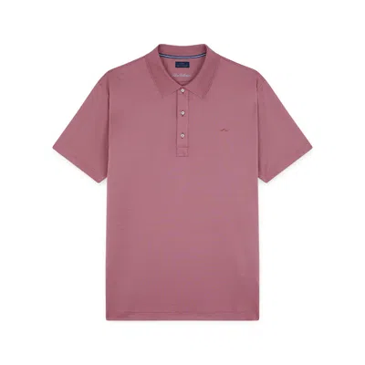 Paul & Shark Polo Silver In Cotone Fine Piqué Con Ricamo Shark Fin In Rosso Rosato