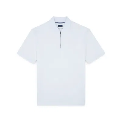 Paul & Shark Polo Silver In Cotone Fine Piqué Con Zip In Bianco