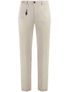 Paul & Shark Cotton Stretch Trousers Keychain Accessory In Neutrals
