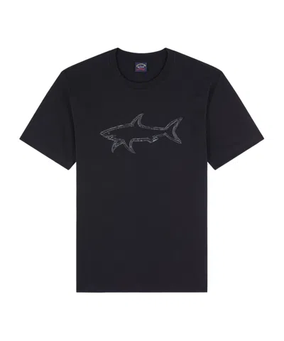 Paul & Shark Print T-shirt In Black