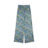 Paul & Shark Pantalone Wide Leg In Cupro Con Stampa In Stampa Palme Capri
