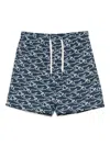 Paul & Shark Swim Trunks Print Drawstring Waistband In Blau