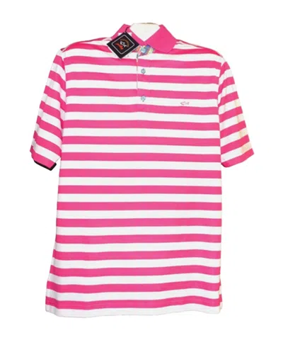 Paul & Shark Pull-down Short-sleeved Polo Shirt In Pink