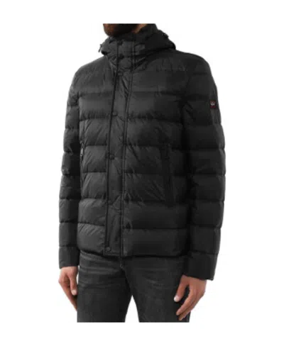 Paul & Shark Quilted Long-sleeved Down Jacket In Black