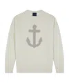 Paul & Shark Re-wool Round-neck Sweater In Milky White
