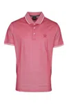 Paul & Shark Red Short Sleeve Logo Polo In Pink