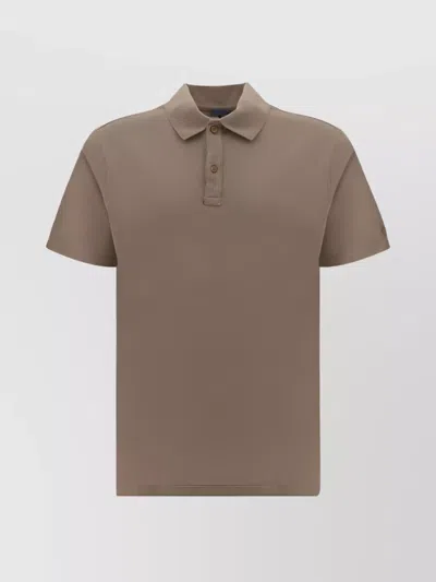 Paul & Shark Regular Fit Cotton Polo Shirt With Short Sleeves And Monochrome Pattern In Neutral