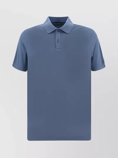 Paul & Shark Ribbed Collar Cotton Polo Shirt Monochrome In Blue