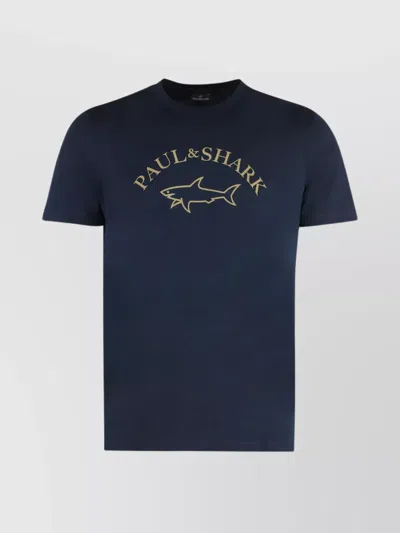 PAUL & SHARK RIBBED CREW-NECK COTTON T-SHIRT