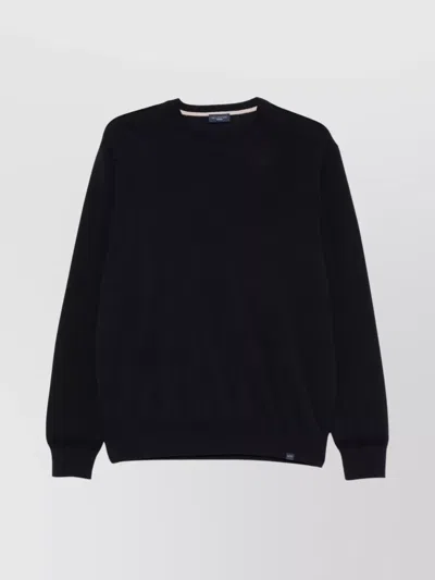 Paul & Shark Ribbed Crew Neck Sweater In Black