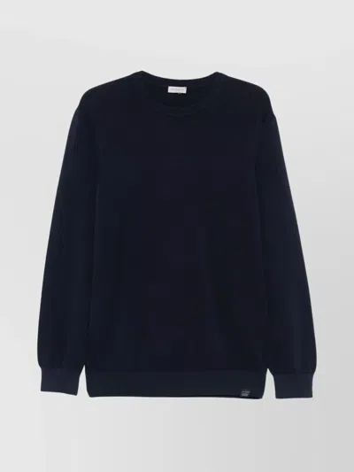 Paul & Shark Ribbed Crew Neck Sweater In Blue
