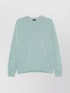 Paul & Shark Ribbed Crew Neck Sweater With Long Sleeves In Cyan