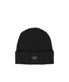 Paul & Shark Ribbed-knit Beanie In Black