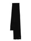 Paul & Shark Ribbed-knit Scarf In Black