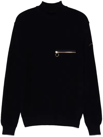 Paul & Shark High Collar Sweater With Pocket In Black