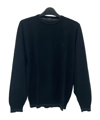 Paul & Shark Round-collar And Long-sleeved Sweater In Black