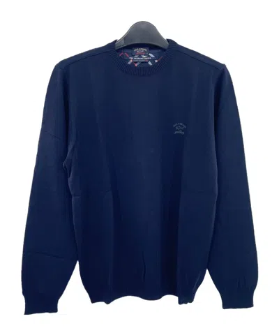 Paul & Shark Round-collar And Long-sleeved Sweater In Blue