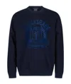 Paul & Shark Round Collar Long Sleeve Sweater In Black