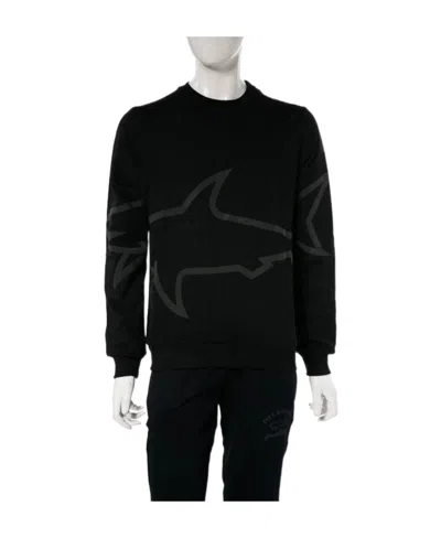 Paul & Shark Round Collar Long Sleeve Sweater In Black