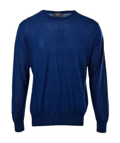 Paul & Shark Round-neck Long-sleeved Pullover In Blue