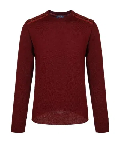 Paul & Shark Round-neck Long-sleeved Pullover In Brown
