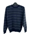 Paul & Shark Round-neck Striped Sweater In Black