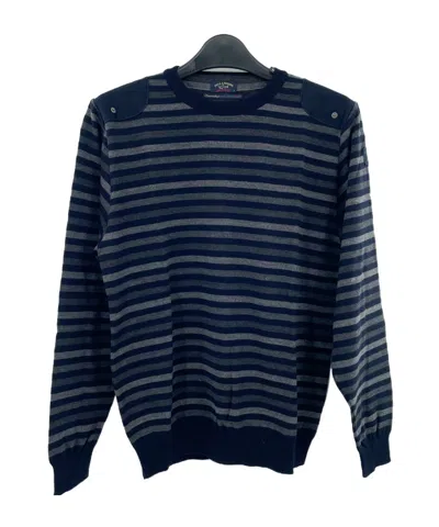 Paul & Shark Round-neck Striped Sweater In Black