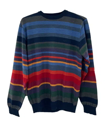 Paul & Shark Round-neck Striped Sweater In Multicolor