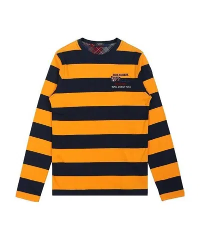 Paul & Shark Round Neck Striped T-shirt In Black